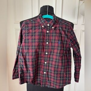 Ralph Lauren boys long sleeve plaid button up shirt EUC size 5